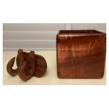 MES155 Koa Box & Fishhook Shaped Wall Hooks