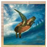 MES161 Large Original Painting Of A Honu Sea Turtle 