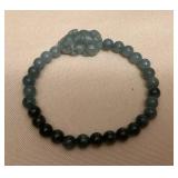 MES168 Jade Beaded Bracelet With Foo Dog New