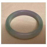 MES177 Lavender, Green & White Jade Bangle Bracelet New 