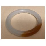 MES178 Orange & White Jade Bangle Bracelet New