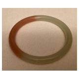 MES179 Orange & Green Jade Bangle Bracelet New 