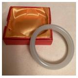 MES183 White Jade Bangle Bracelet New