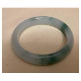 MES184 Green & White Jade Bangle Bracelet New 
