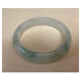 MES185 Green & White Jade Bangle Bracelet New