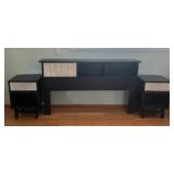 MES199 Vintage Japanese Headboard & Nightstands Set