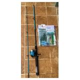 MES204 Zebco Splash Fishing Rod & Reel & Ephemera 