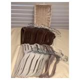 MES206 About 95 Flocked Slimline Hangers & Basket