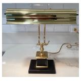 MES215 Brass Toned Bankers Lamp With Marble Base
