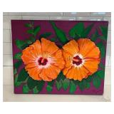MES231 Original Painting Of Beautiful Hibiscus Flowers 