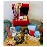 VBB108 A Cute Red Treasure Chest Filled With Various Toys & Trinkets