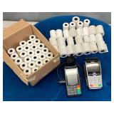 VBB116 Pair of Credit Card Terminals w/Huge Supply of Thermal Printer Paper