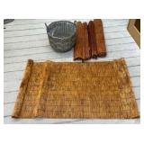 VBB189 Bamboo Blinds and Woven Plastic Basket