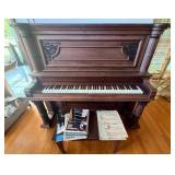 SAT003 - Upright Victorian style piano + stool bundle 