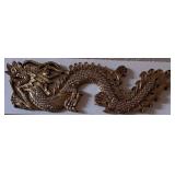 SAT061 - Two Wooden Gilded Dragon Wall Carvings