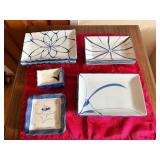 SAT066 - Japanese floral ceramic dishes 