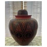 SAT069 - Burmese lacquerware lidded jar