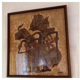 SAT077 - Framed Vintage Indonesian Batik Tulis Textile Panel