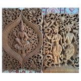 SAT110 - Two Wooden Balinese Hand Carved 