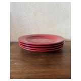 SAT140 - Pier 1 Imports Toscana Burgundy Dinner Plates 11” Set of 4 Made In Italy