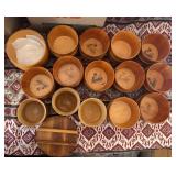 SAT160 - East Asian Wooden Cups & Rice Tub 