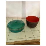 SAT165 - Wooden Bowl And Stoneware Pot 