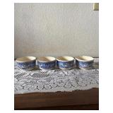 SAT167 - 4 Vintage Blue Willow Handleless Teapcups