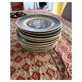SAT180 - Blue And White Ceramic Plates (13 Plates)