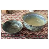 SAT191 - Matching Pair 1982 Fook Thim Signed Art Pottery Bowls