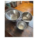 SAT216 - 3-Piece Stainless Steel Kitchen Prep & Strainer Set