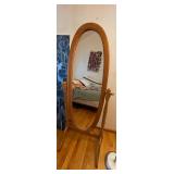 SAT295 - Solid Oak Full Length Tilting Mirror 