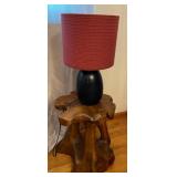 SAT301 - Solid Wood Side Table With Contemporary Lamp