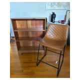 SAT318 - Wooden Bookshelf & Leather Chair