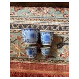 SAT346 - Vintage Blue & White Lotus Nesting Planters