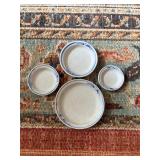 SAT347 - Vintage Asian Blue & White Porcelain Dipping Dishes 