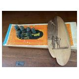 SAT361 - Burmese Parabaik, Bronze Opium Weights, & Wooden Plaque 