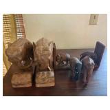 SAT378 - Assortment Of Hand Carved Elephants 