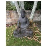 SAT379 - Large Vintage Solid Stone Buddha Garden Statue