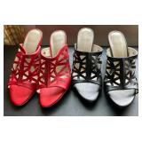 SAT442 - Andre Valentino Mule Heels Sz. 39￼
