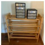 SAT478 - Wooden Display Or Storage Rack & Drawers 