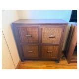 SAT479 - Wooden dresser with bamboo accent front 