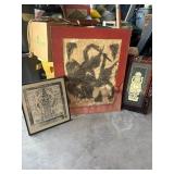 SAT524 - Lot of 3 Vintage Mid-Century Southeast Asian Temple Rubbing Art
