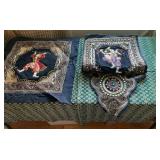 SAT527 - Beautiful Woven Tablecloth & Burmese Kalaga Tapestry 