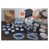 PPM002 Vintage Japanese Dishes, Olympic Patches  & Fans