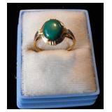 PPM090 Small Oval Turquoise Stone 10 Kt. Ring 