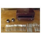 PPM128 Silverplate Forks, Spoons, Knives & Storage Box & More