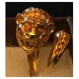 JYR016 Exquisite 14K Lion Head Ring