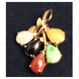JYR033 14kt Gold Pendant with Semi-Precious Stones