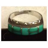 JYR035 Vintage Sterling Silver & Turquoise Ring