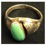 JYR036 Another Vintage Sterling Silver and Turquoise Ring